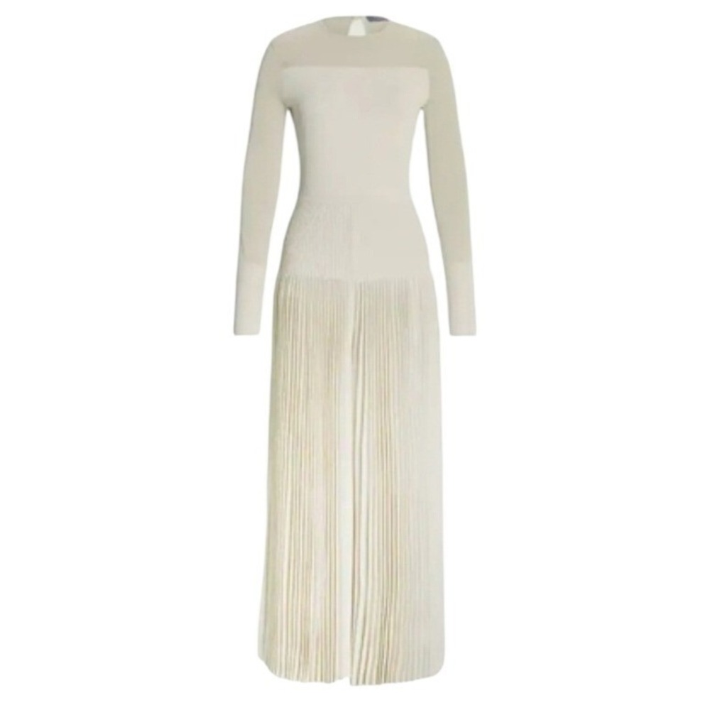 Ralph Lauren Collection Pleated Wide Leg Sheer Jumpsuit Cream Fits XS S
Italy